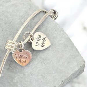 Bangle Charm Bracelet With 3
Heart Charms